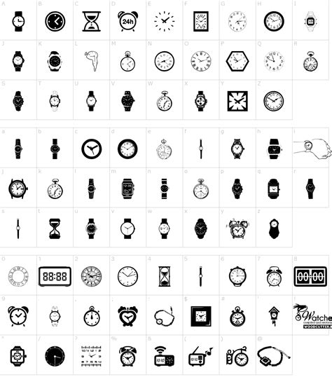 standard fonts for watches